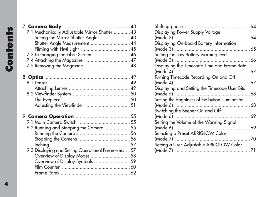 ARRI ARRIFLEX 416 User Manual | Page 4 / 240
