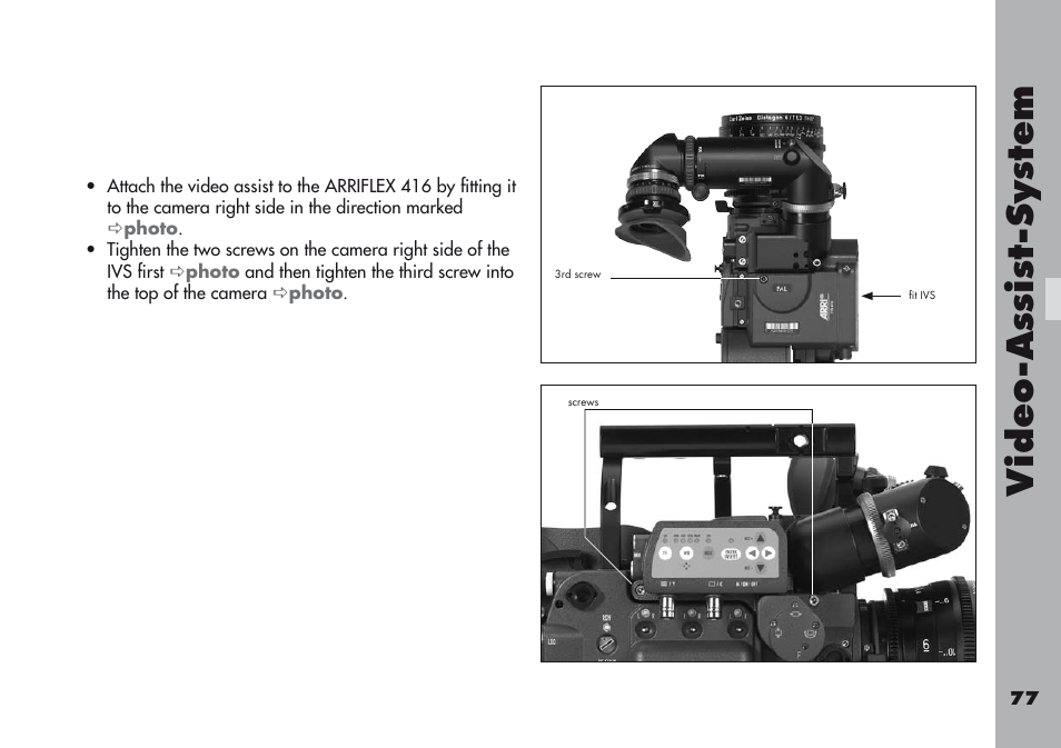 Video-a ss is t-sy stem | ARRI ARRIFLEX 416 User Manual | Page 77 / 240