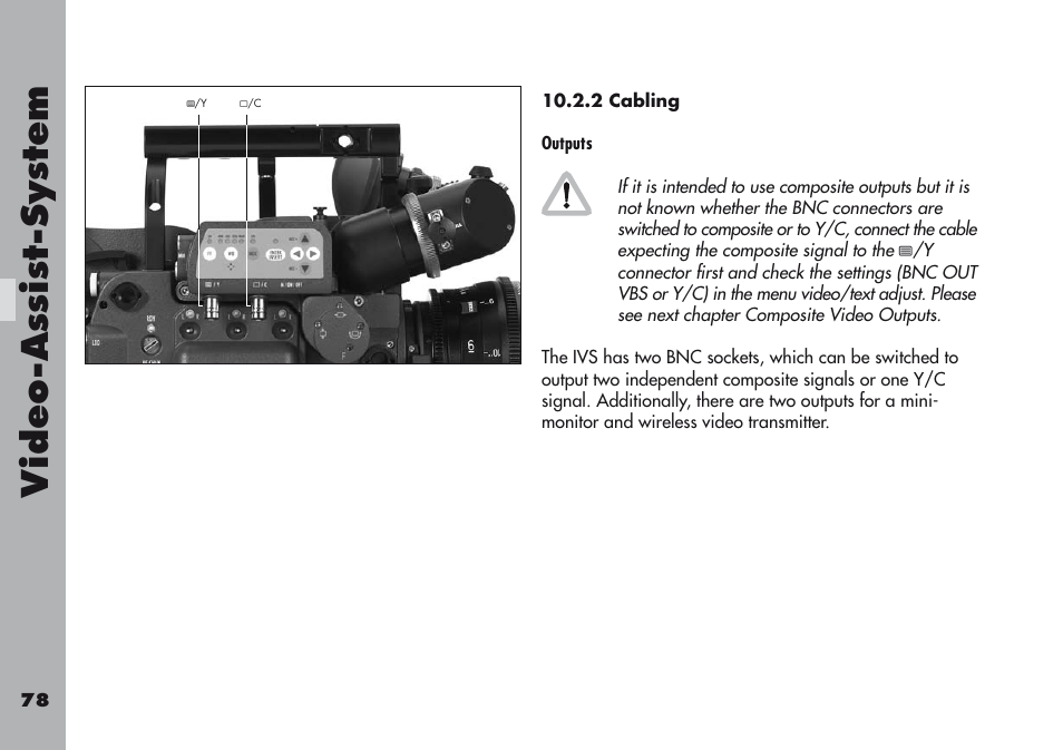 2 cabling, Video-a ss is t-sy stem | ARRI ARRIFLEX 416 User Manual | Page 78 / 240