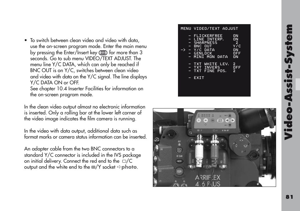 Video-a ss is t-sy stem | ARRI ARRIFLEX 416 User Manual | Page 81 / 240