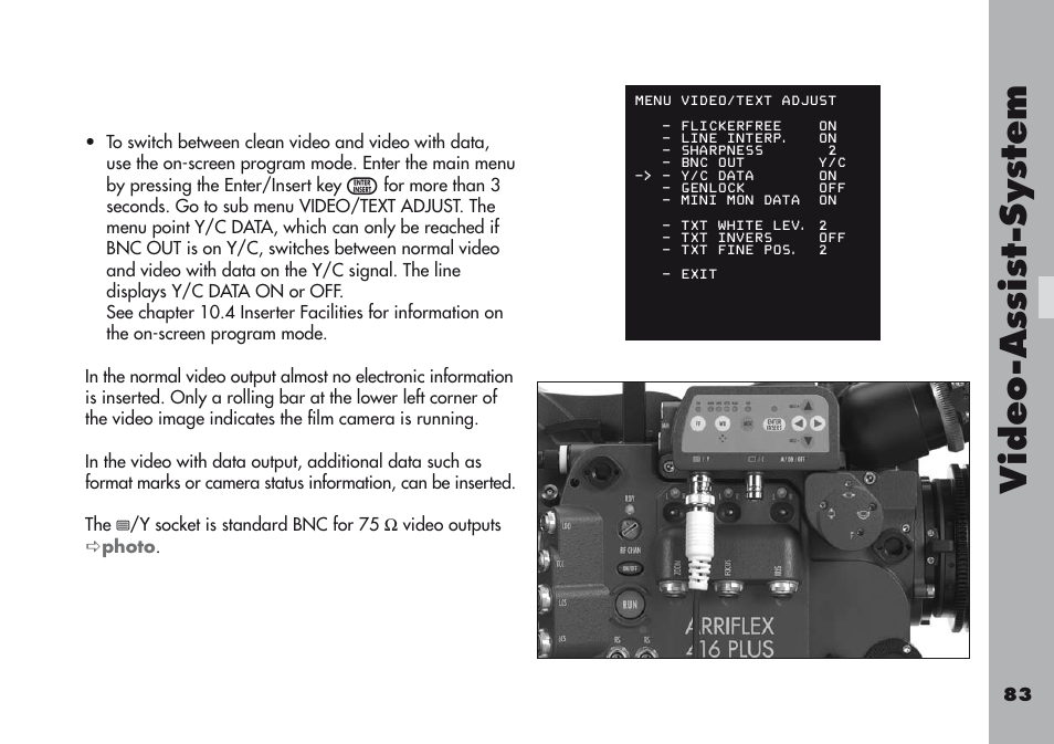 Video-a ss is t-sy stem | ARRI ARRIFLEX 416 User Manual | Page 83 / 240