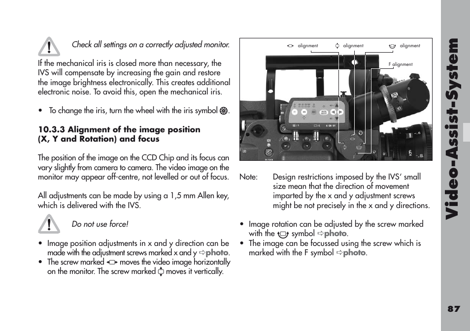 Video-a ss is t-sy stem | ARRI ARRIFLEX 416 User Manual | Page 87 / 240