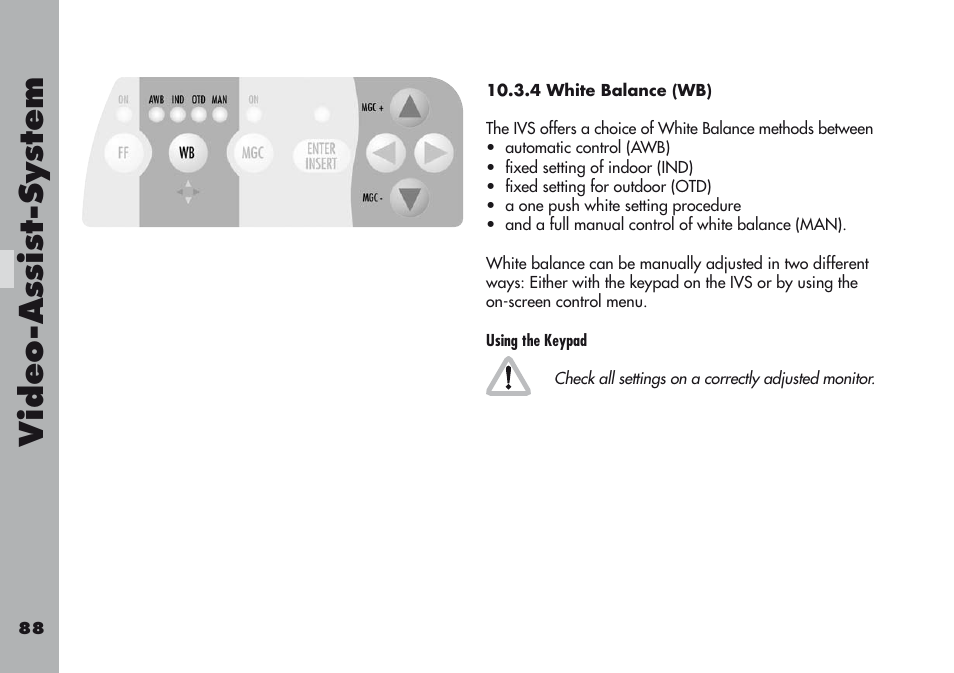 4 white balance (wb), Video-a ss is t-sy stem | ARRI ARRIFLEX 416 User Manual | Page 88 / 240