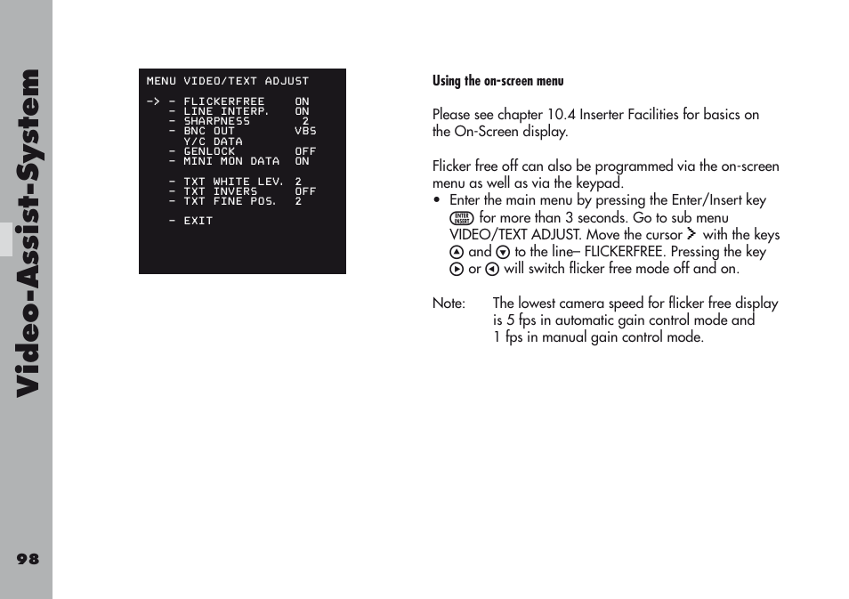 Video-a ss is t-sy stem | ARRI ARRIFLEX 416 User Manual | Page 98 / 240