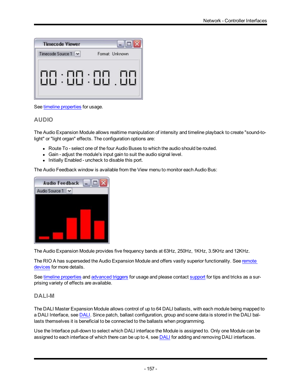 Audio, Dali-m, Dali-m expansion module | ETC Unison Mosaic Designer v1.11.0 User Manual | Page 157 / 252