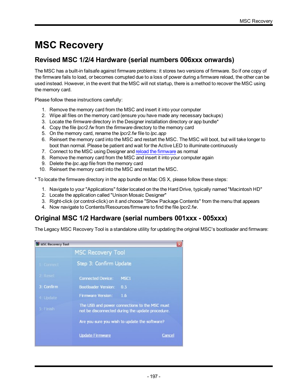 Msc recovery | ETC Unison Mosaic Designer v1.11.0 User Manual | Page 197 / 252