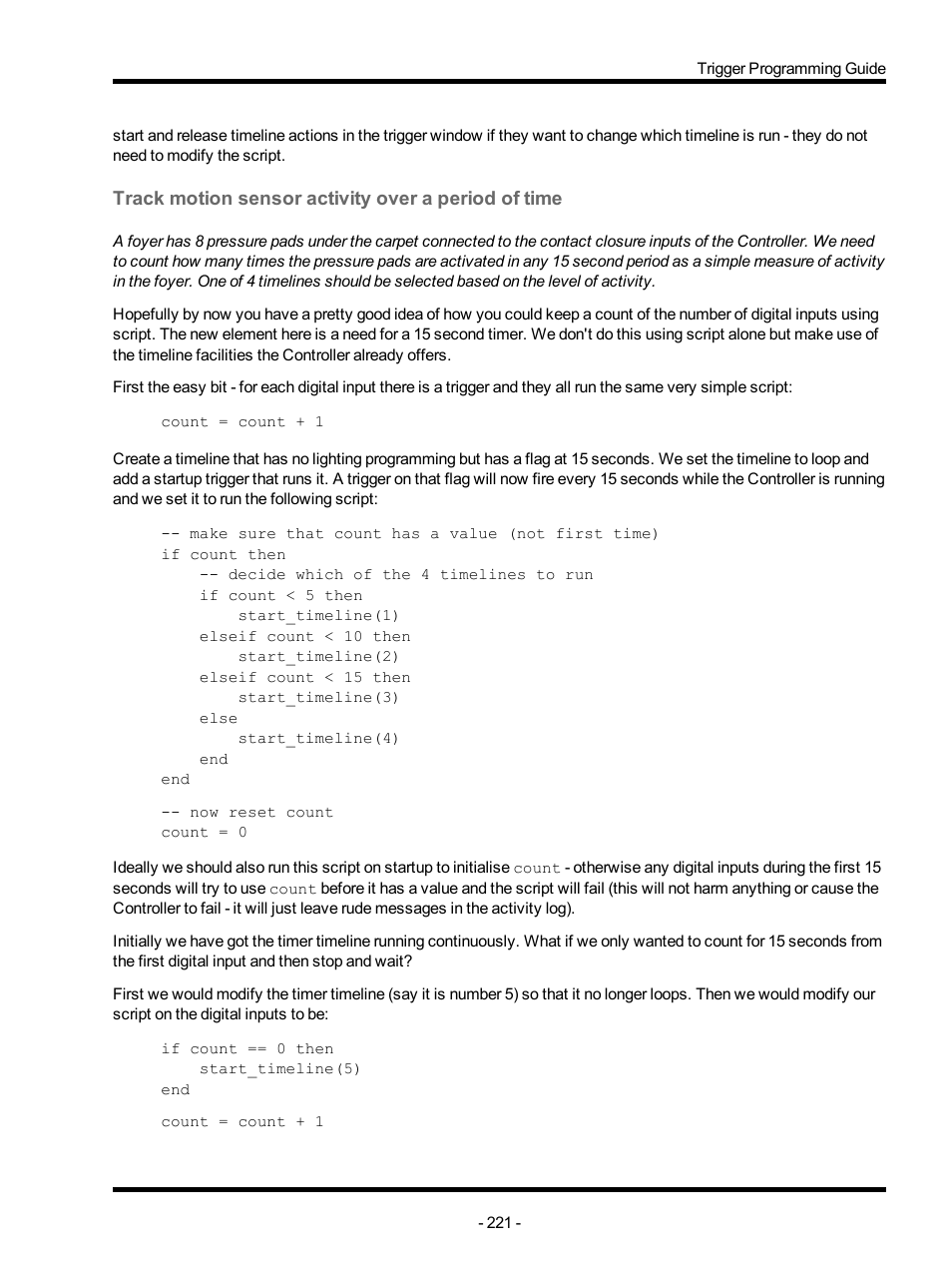 Track motion sensor activity over a period of time | ETC Unison Mosaic Designer v1.11.0 User Manual | Page 221 / 252