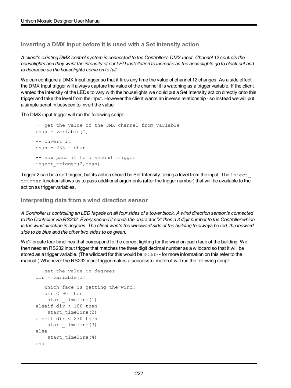 Interpreting data from a wind direction sensor | ETC Unison Mosaic Designer v1.11.0 User Manual | Page 222 / 252