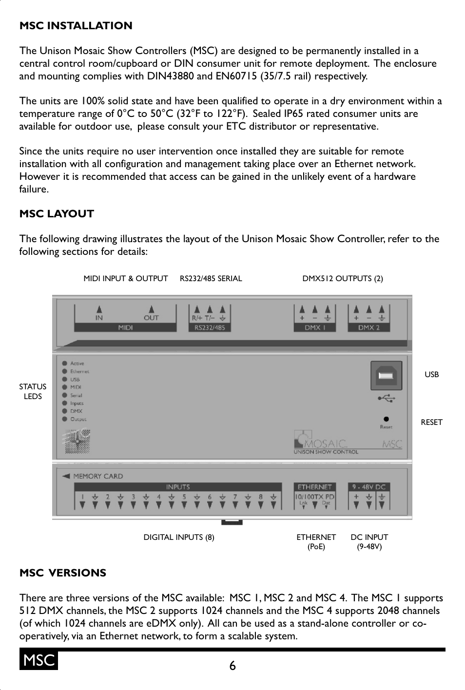 ETC Unison Mosaic Show Control User Manual | Page 6 / 48