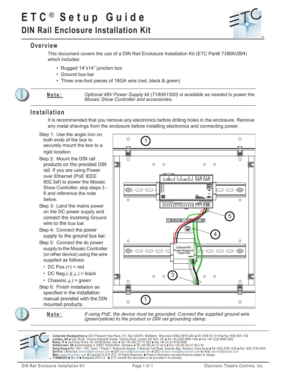 ETC DIN Rail Enclosure User Manual | 1 page