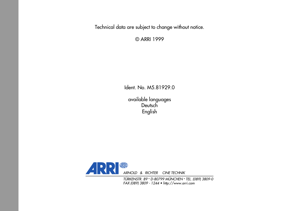 ARRI LOCPRO 35 User Manual | Page 82 / 82