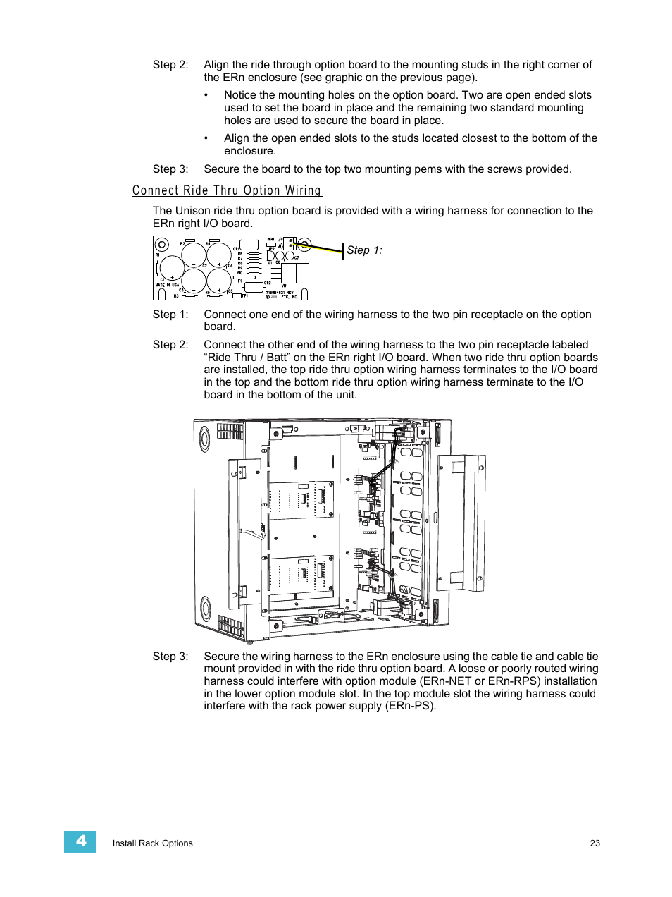 Connect ride thru option wiring | ETC Unison ERn Rack-mount Control Enclosure User Manual | Page 27 / 36