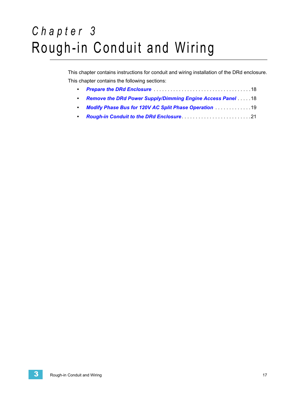 Rough-in conduit and wiring, C h a p t e r 3 | ETC Unison DRd Dimming Rack Enclosure User Manual | Page 21 / 68