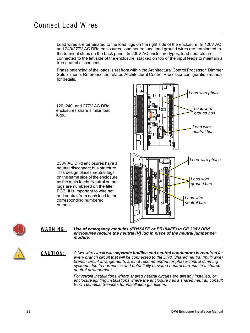 Connect load wires | ETC Unison DRd Dimming Rack Enclosure User Manual | Page 32 / 68