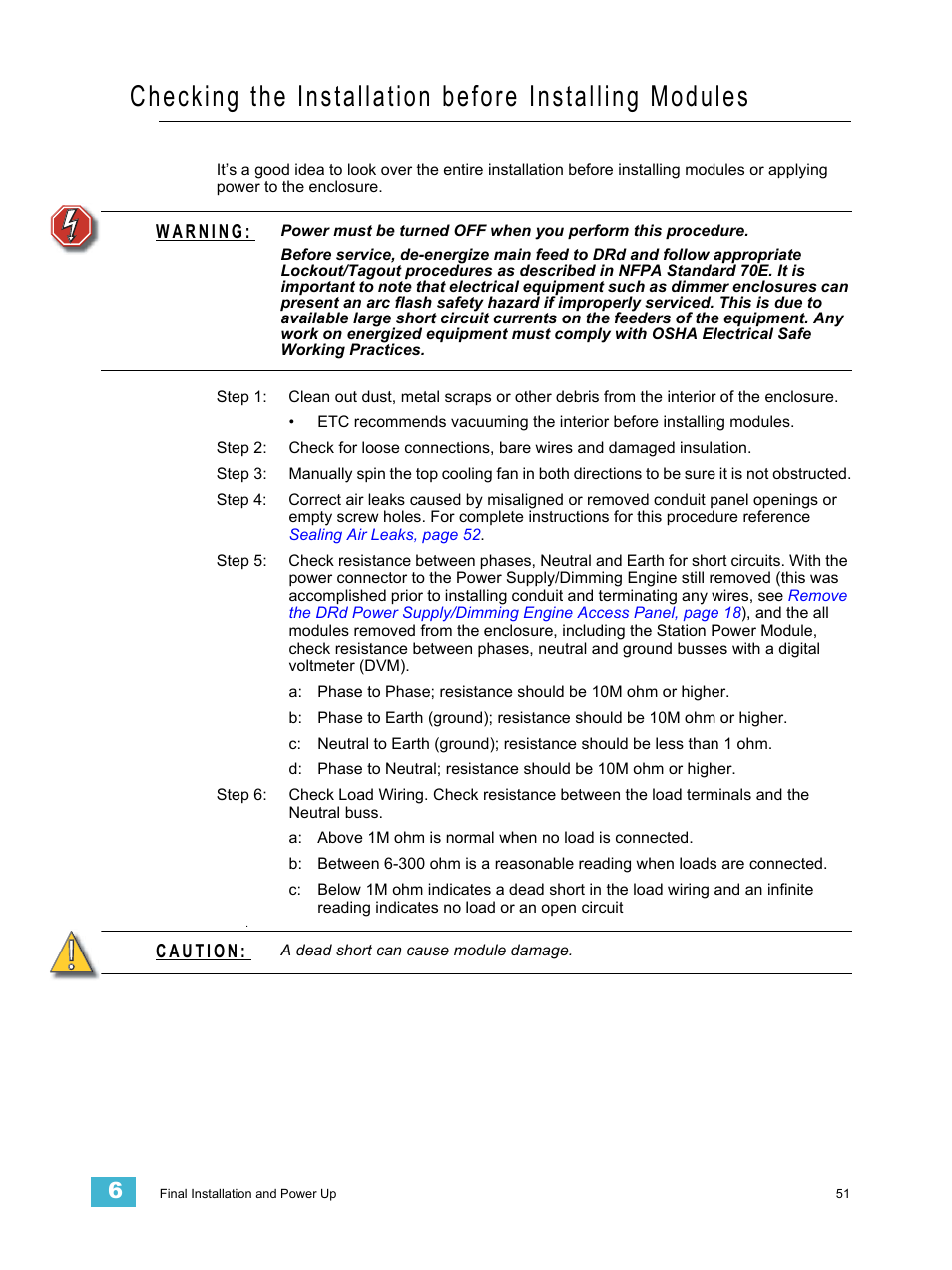 ETC Unison DRd Dimming Rack Enclosure User Manual | Page 55 / 68