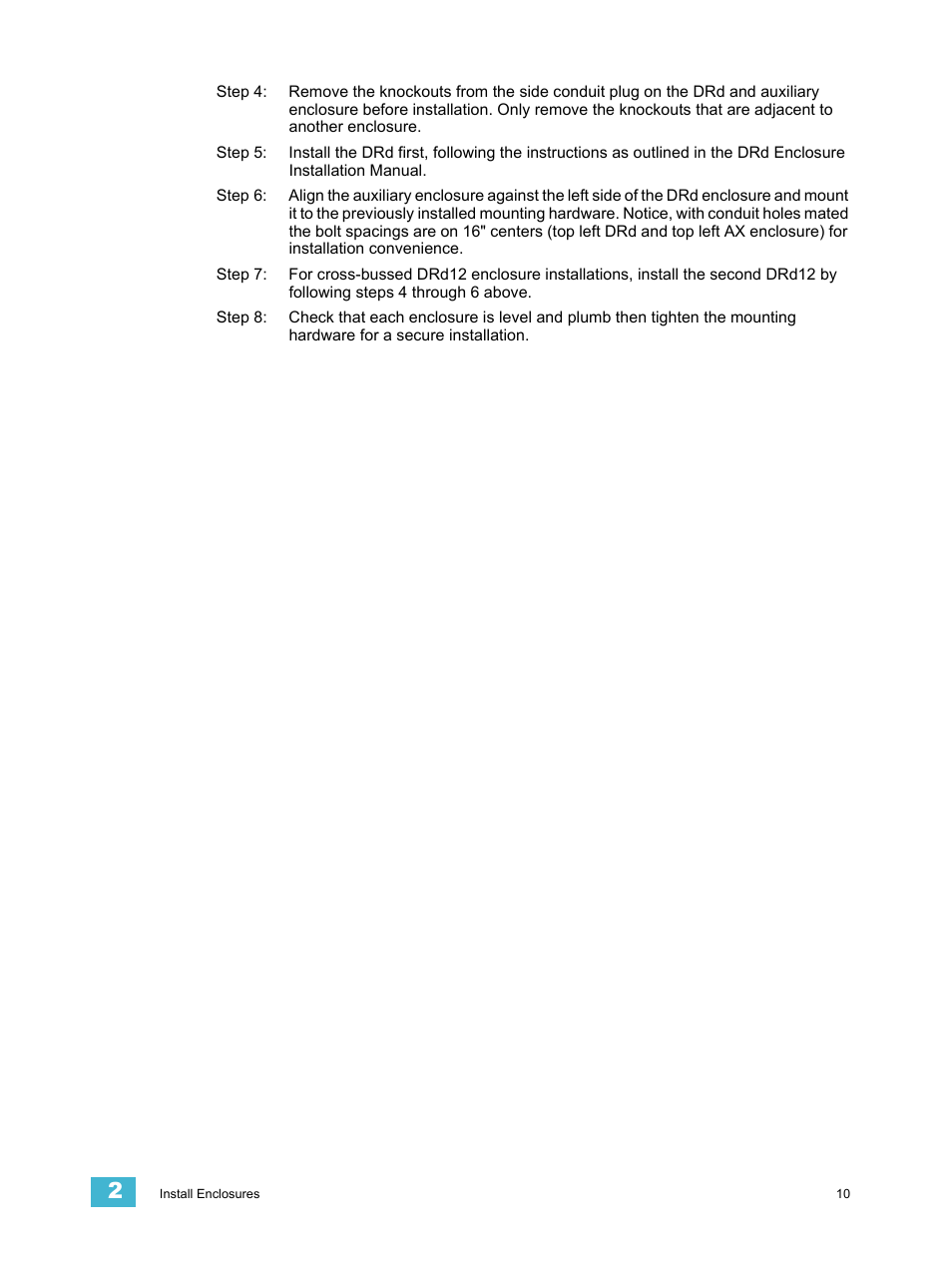ETC Unison Auxiliary Enclosure Series User Manual | Page 13 / 24