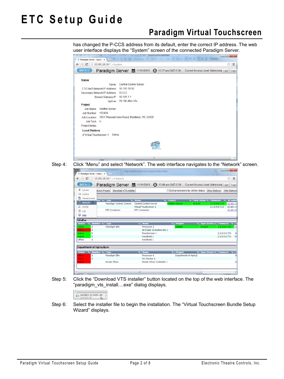 Paradigm virtual touchscreen | ETC Unison Paradigm Virtual Touchscreen User Manual | Page 2 / 8