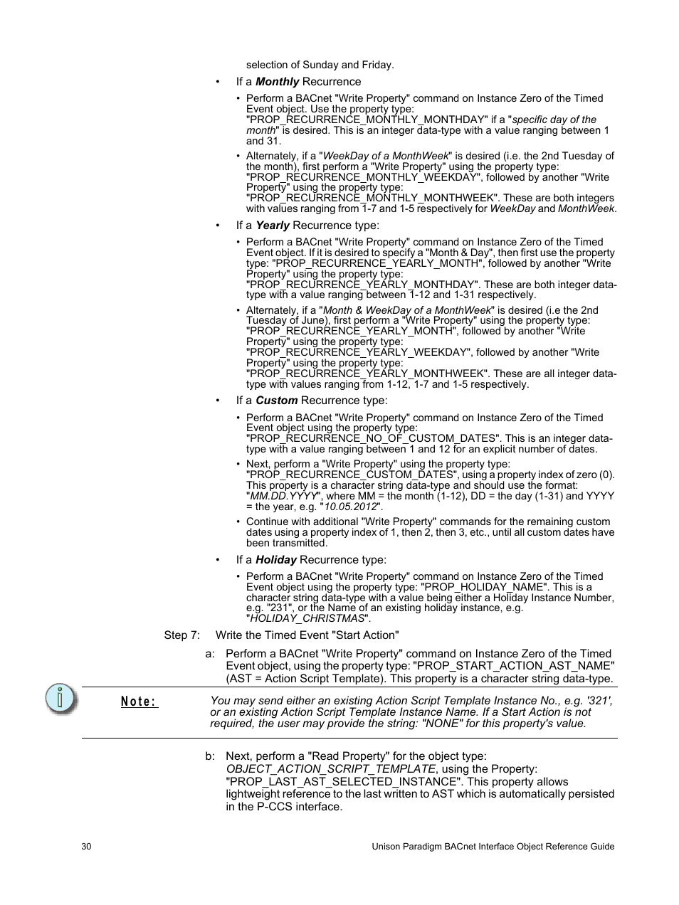 N o t e | ETC Unison Paradigm Central Control Server BACnet Interface Reference Guide User Manual | Page 34 / 40