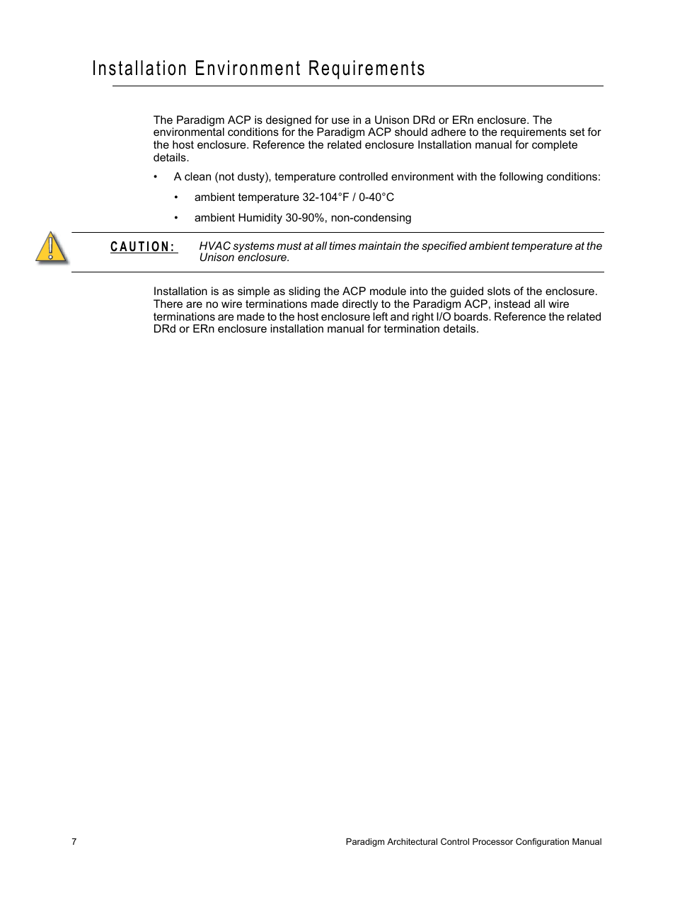 Installation environment requirements | ETC Unison Paradigm ACP Configuration Manual v2.1.2 User Manual | Page 12 / 100