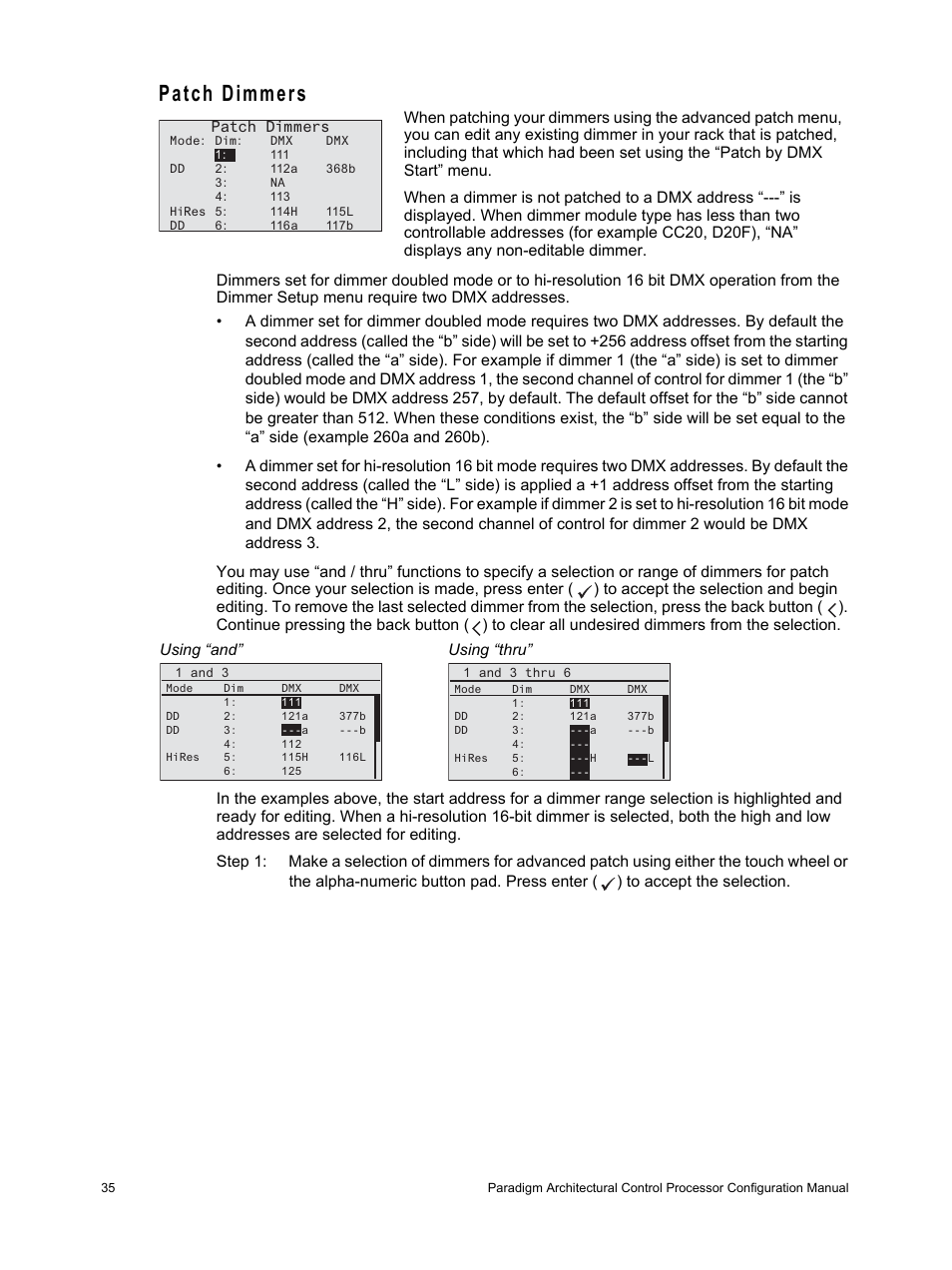 Patch dimmers | ETC Unison Paradigm ACP Configuration Manual v2.1.2 User Manual | Page 40 / 100