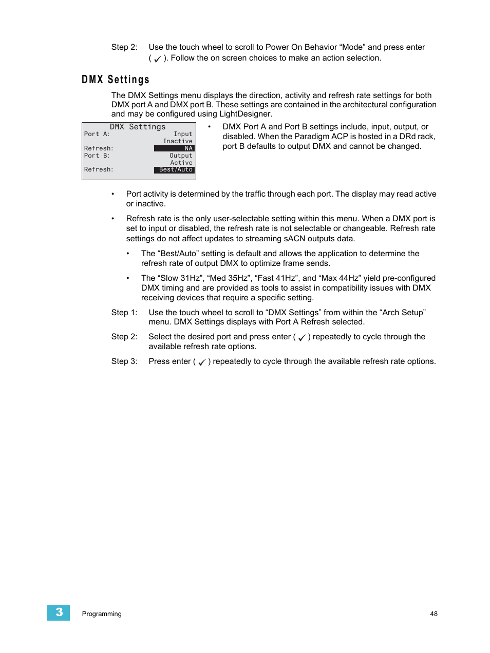 Dmx settings | ETC Unison Paradigm ACP Configuration Manual v2.1.2 User Manual | Page 53 / 100