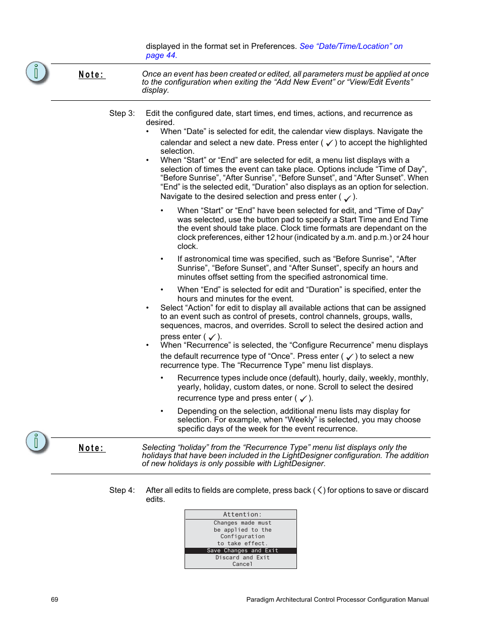 N o t e | ETC Unison Paradigm ACP Configuration Manual v2.1.2 User Manual | Page 74 / 100