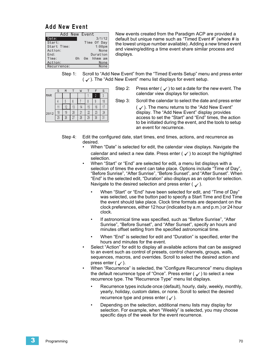 Add new event | ETC Unison Paradigm ACP Configuration Manual v2.1.2 User Manual | Page 75 / 100