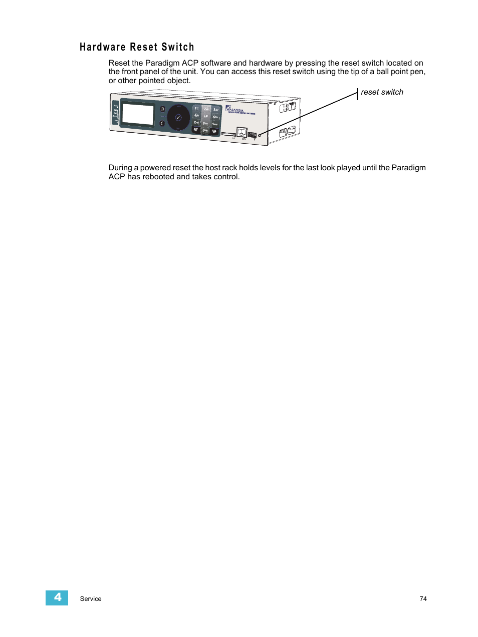 Hardware reset switch | ETC Unison Paradigm ACP Configuration Manual v2.1.2 User Manual | Page 79 / 100