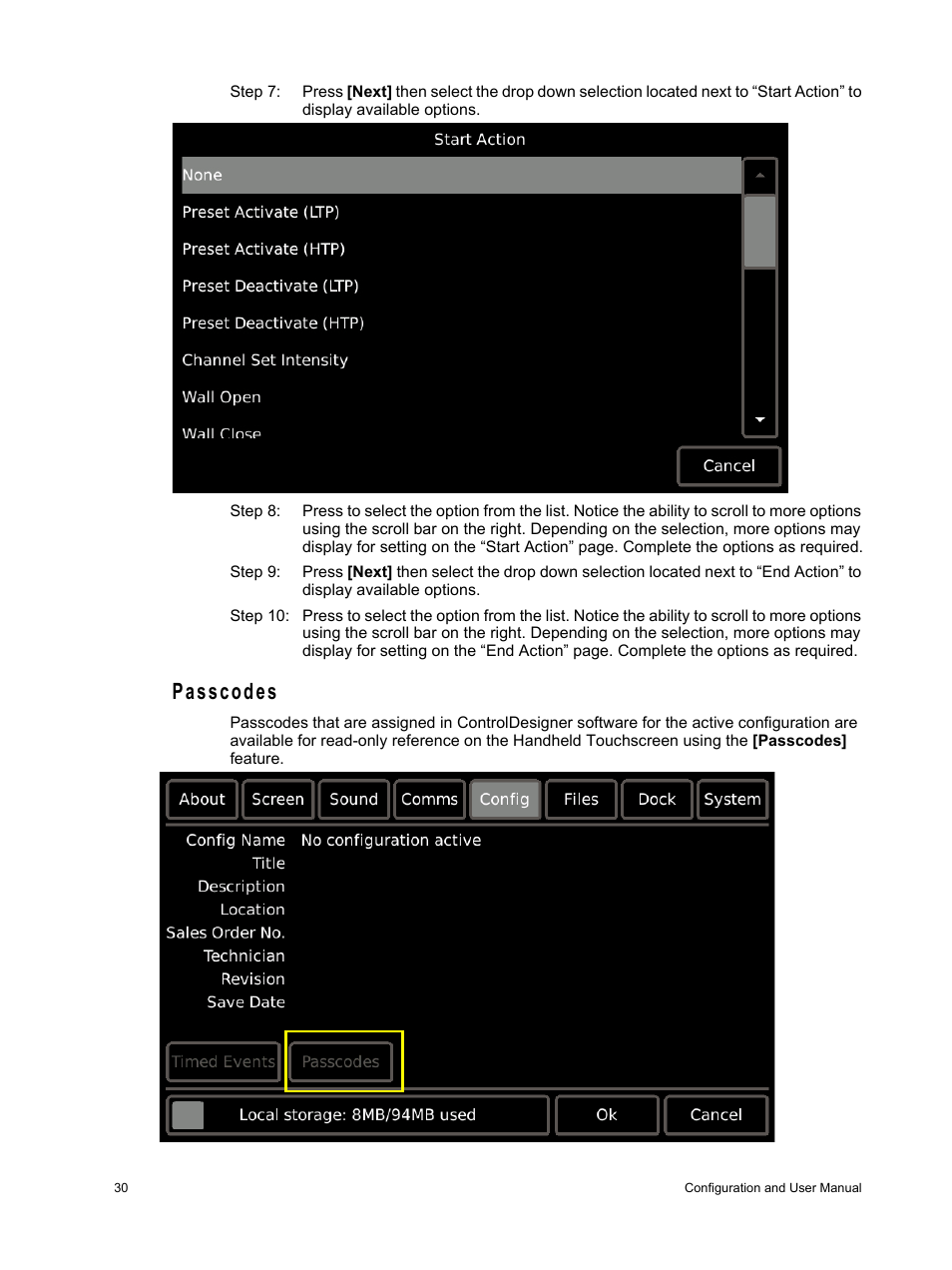 Passcodes | ETC Unison Paradigm Handheld Touchscreen and Wireless Accessories User Manual | Page 34 / 44