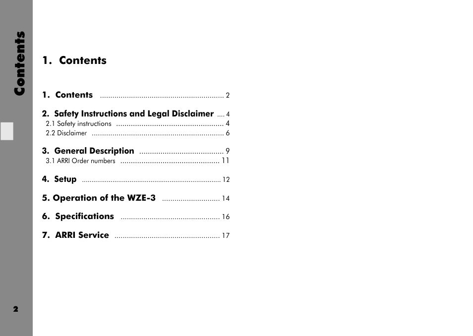 ARRI Wireless Zoom Extension Unit WZE - 3 User Manual | Page 2 / 18