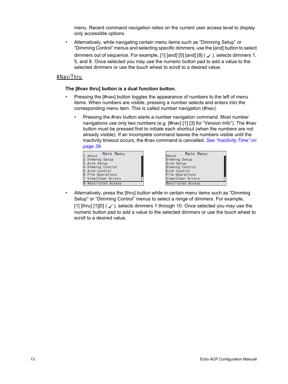 Nav/thru | ETC Echo Architectural Control Processor (ACP) v1.0.0 User Manual | Page 18 / 88