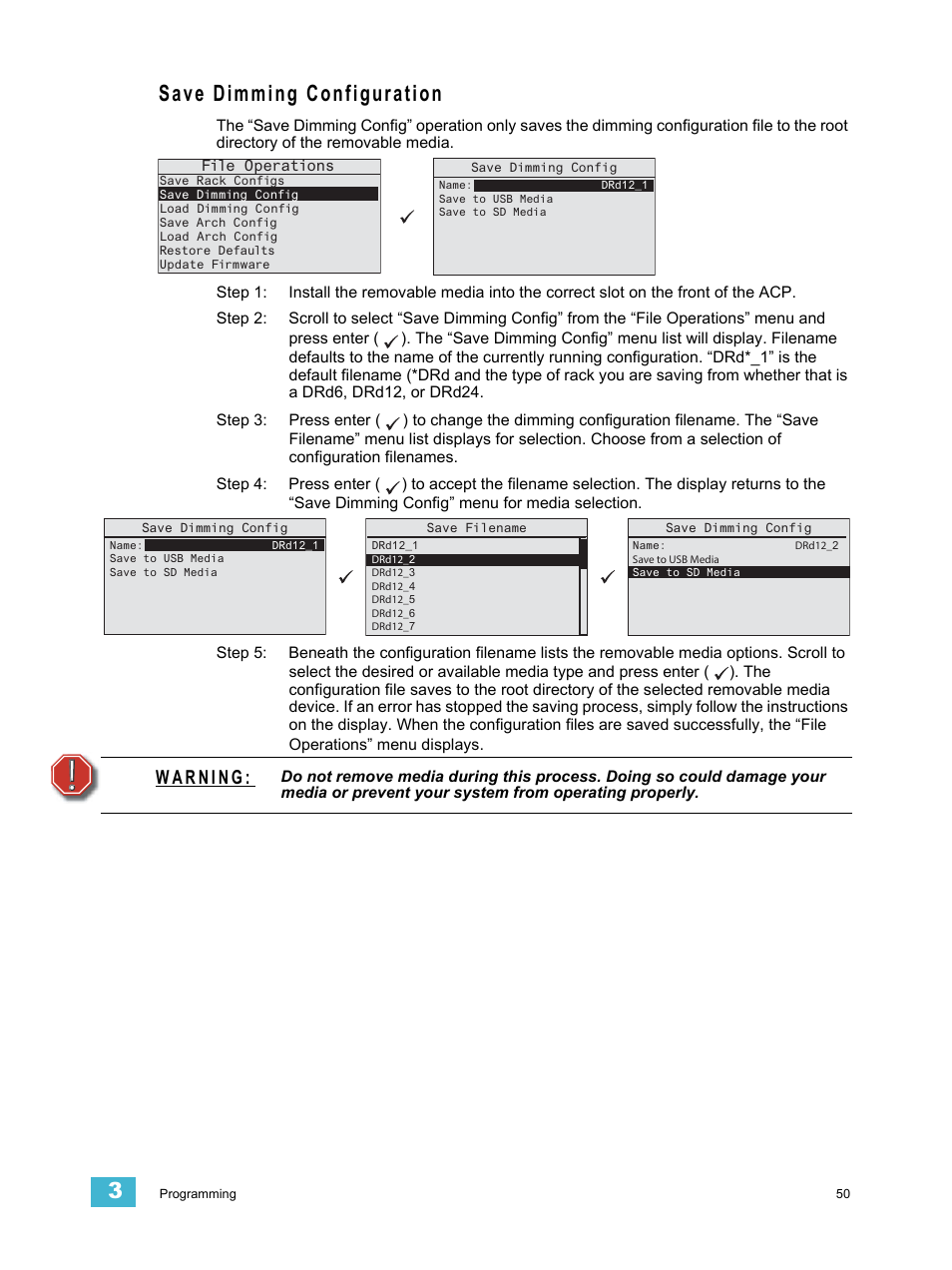 Save dimming configuration | ETC Echo Architectural Control Processor (ACP) v1.0.0 User Manual | Page 55 / 88