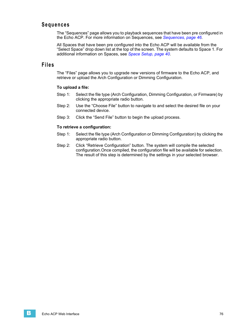 Sequences, Files, Sequences files | ETC Echo Architectural Control Processor (ACP) v1.0.0 User Manual | Page 81 / 88