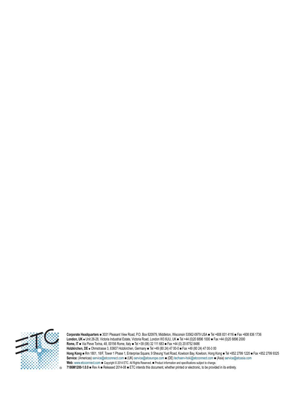 ETC Echo Architectural Control Processor (ACP) v1.0.0 User Manual | Page 88 / 88