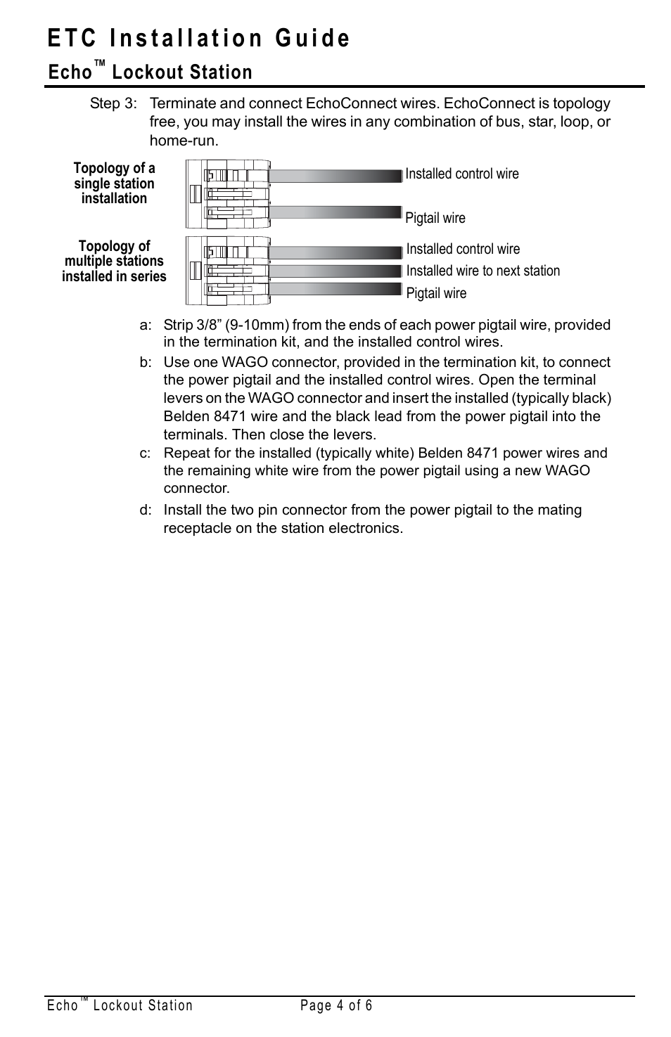 Echo, Lockout station | ETC Echo Lockout Station User Manual | Page 4 / 6