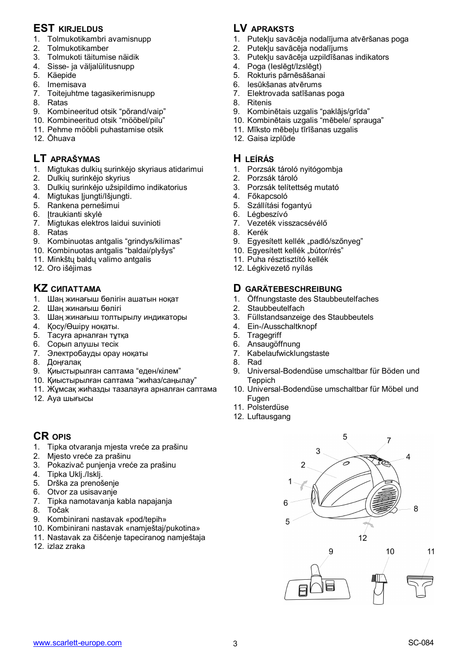 Kz d | Scarlett SC-084 User Manual | Page 3 / 25