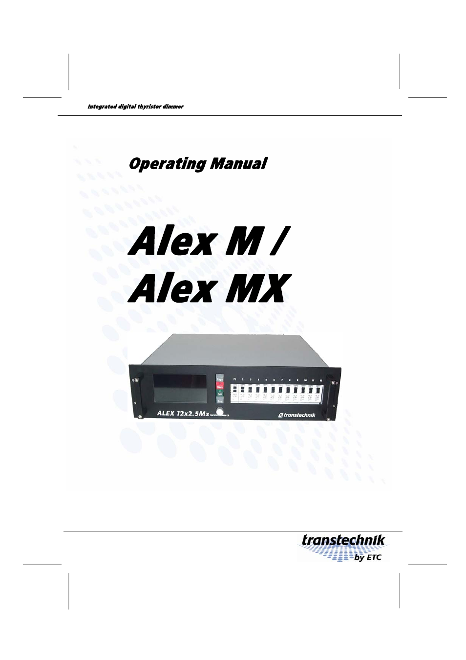 ETC Alex M Alex MX User Manual | 66 pages