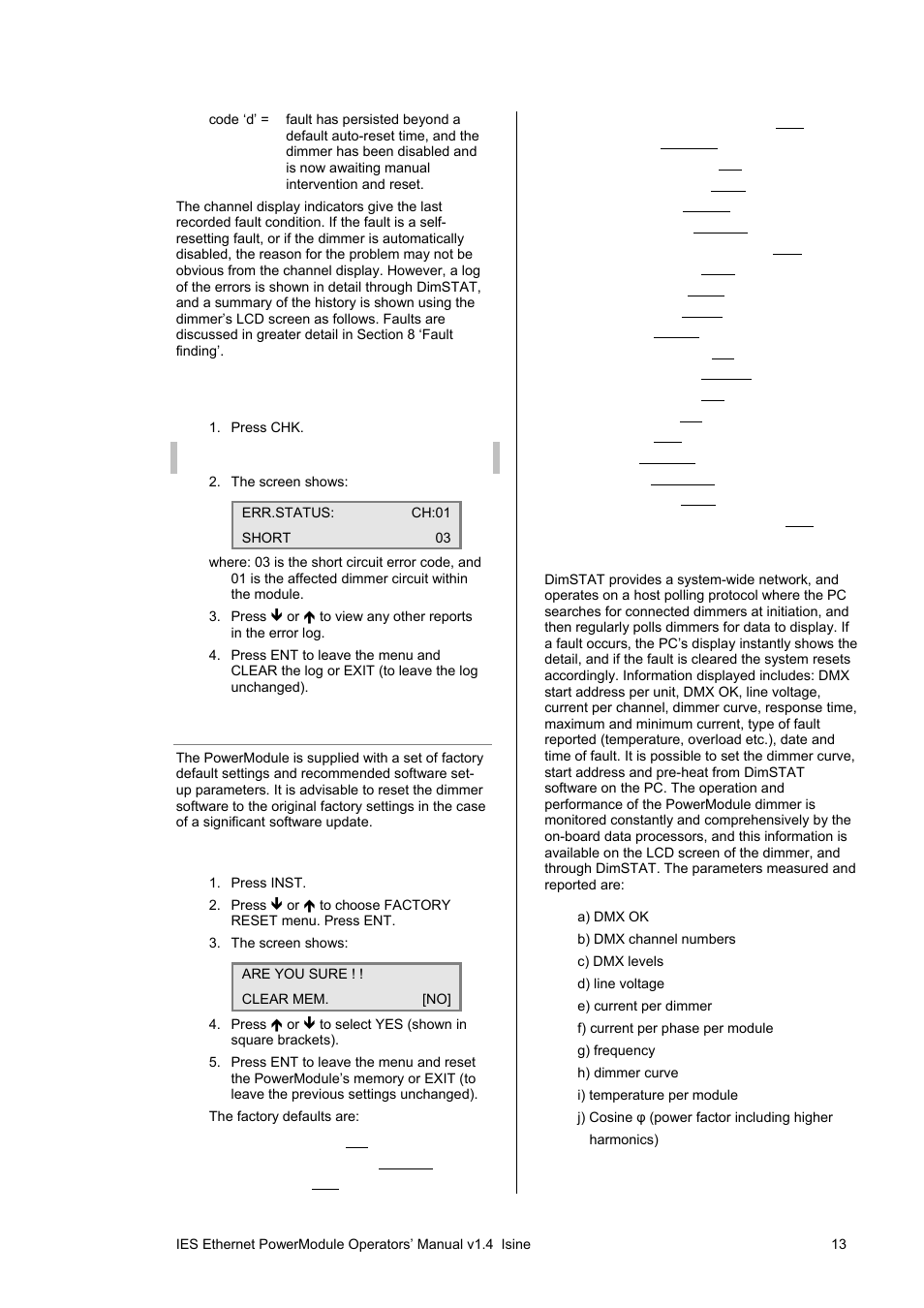 Dimstat | ETC SineWave Power Module (Ethernet) User Manual | Page 13 / 20