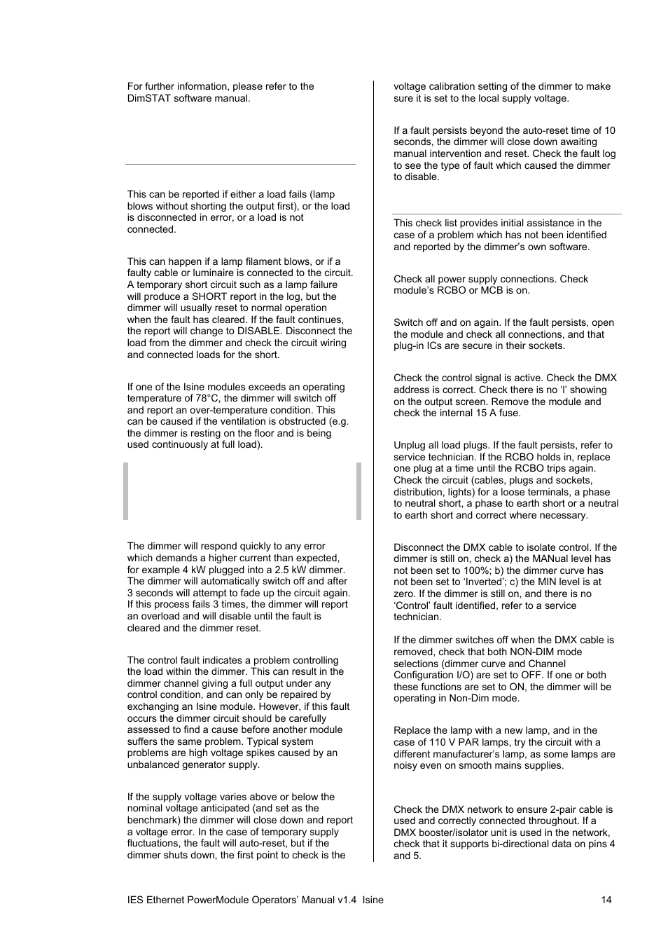 Fault finding | ETC SineWave Power Module (Ethernet) User Manual | Page 14 / 20