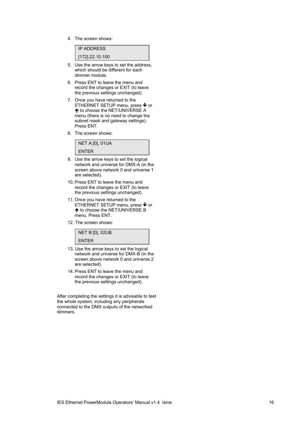 ETC SineWave Power Module (Ethernet) User Manual | Page 16 / 20