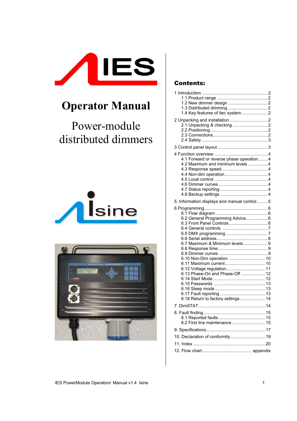 ETC SineWave Power Module (DMX) User Manual | 21 pages