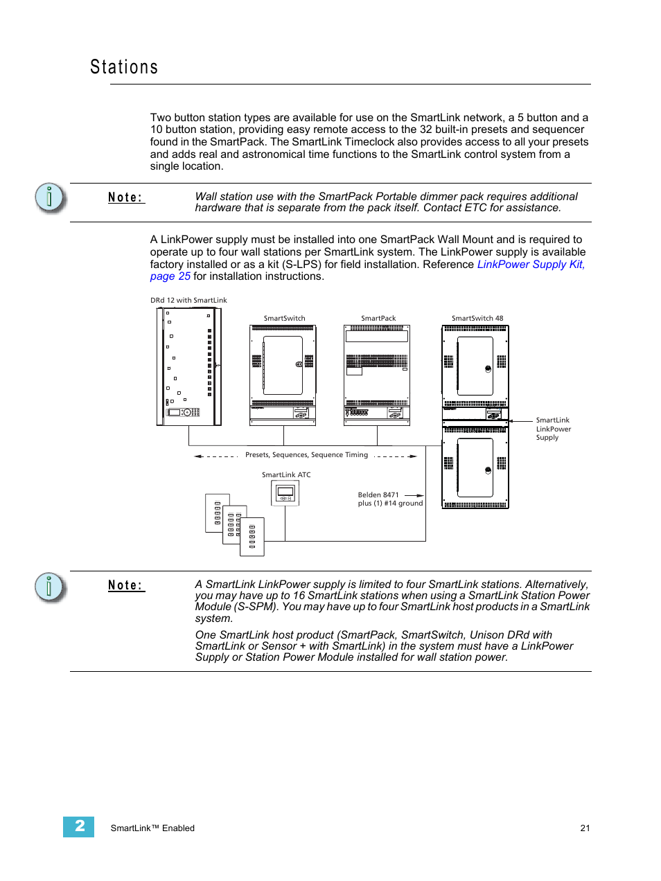Stations, N o t e | ETC SmartPack v2.1.0 User Manual | Page 25 / 36