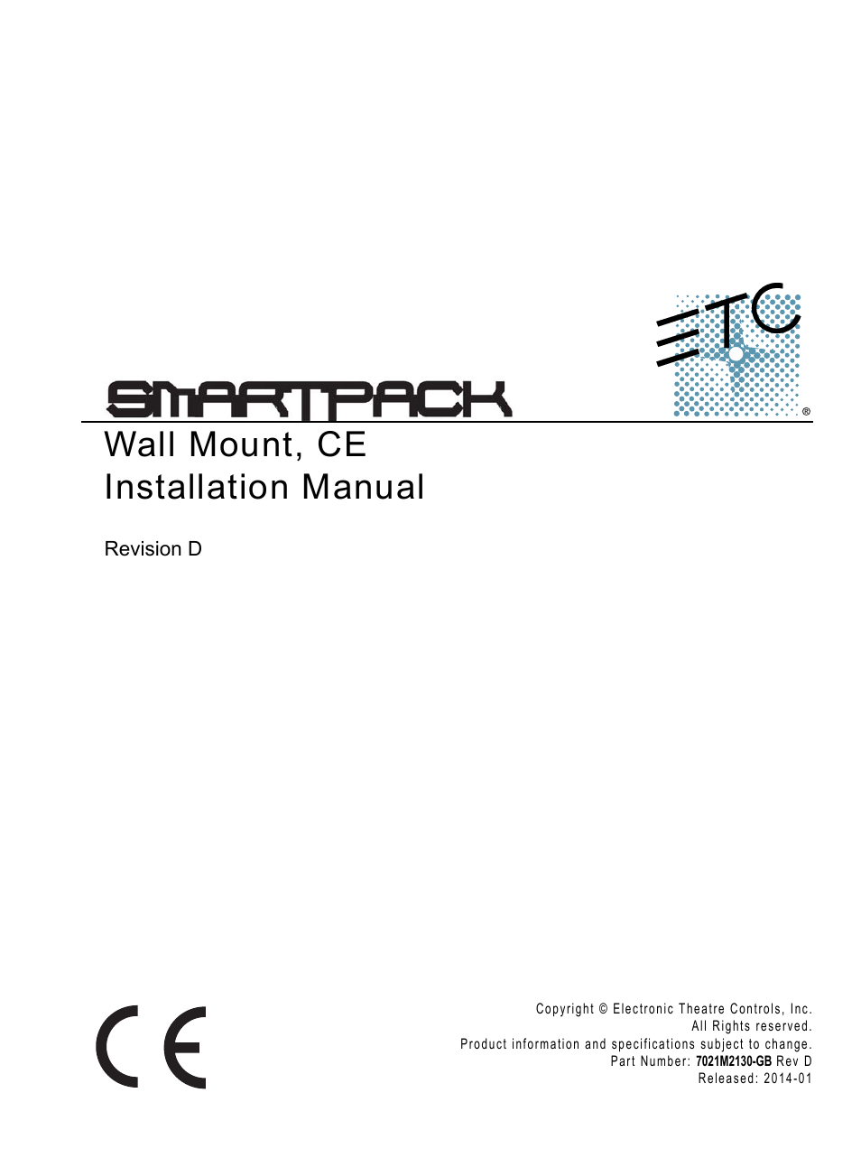 ETC SmartPack CE Wall Mount User Manual | 24 pages