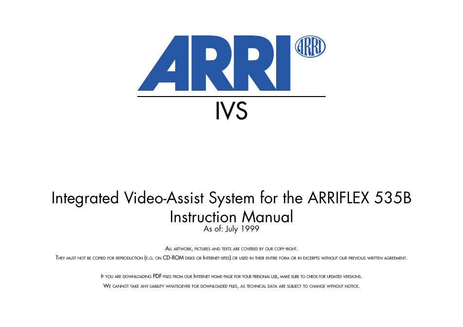 ARRI 535B User Manual | 108 pages