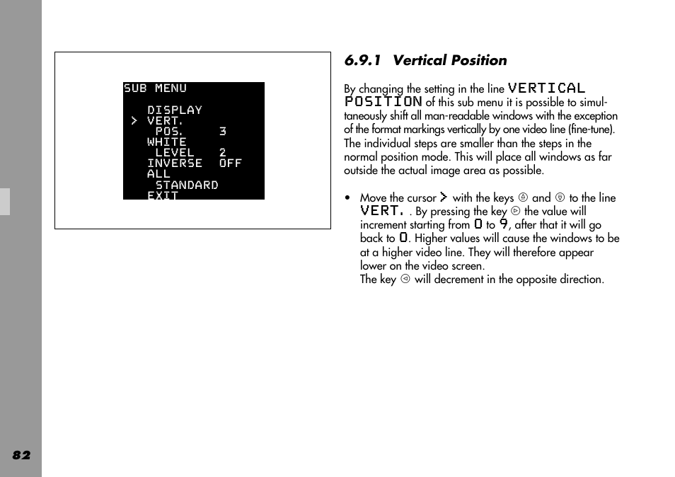 Vertical position, 1 vertical position | ARRI 535B User Manual | Page 82 / 108