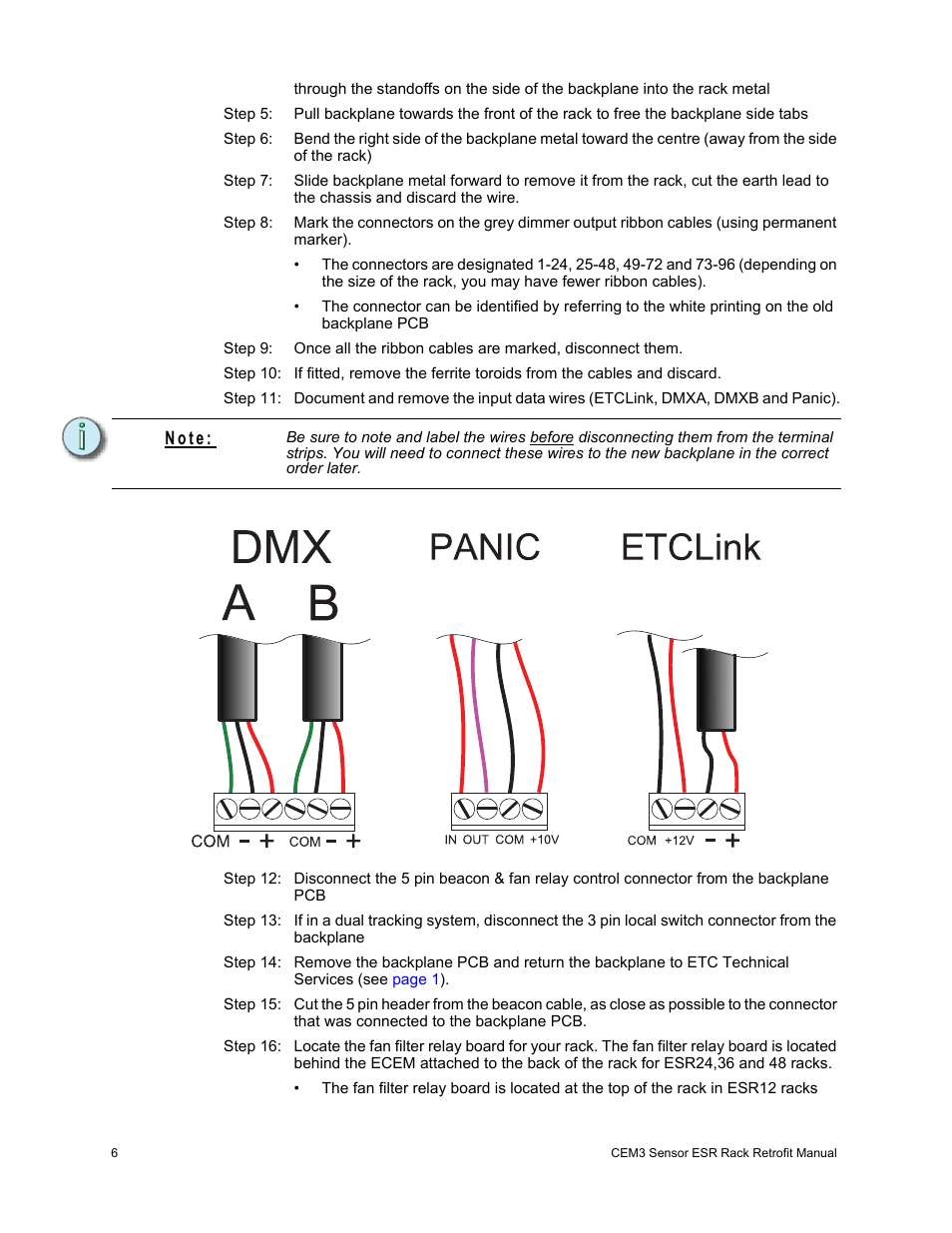 ETC Sensor CE Rack (ESR) ECEM to CEM3 Retrofit User Manual | Page 8 / 16