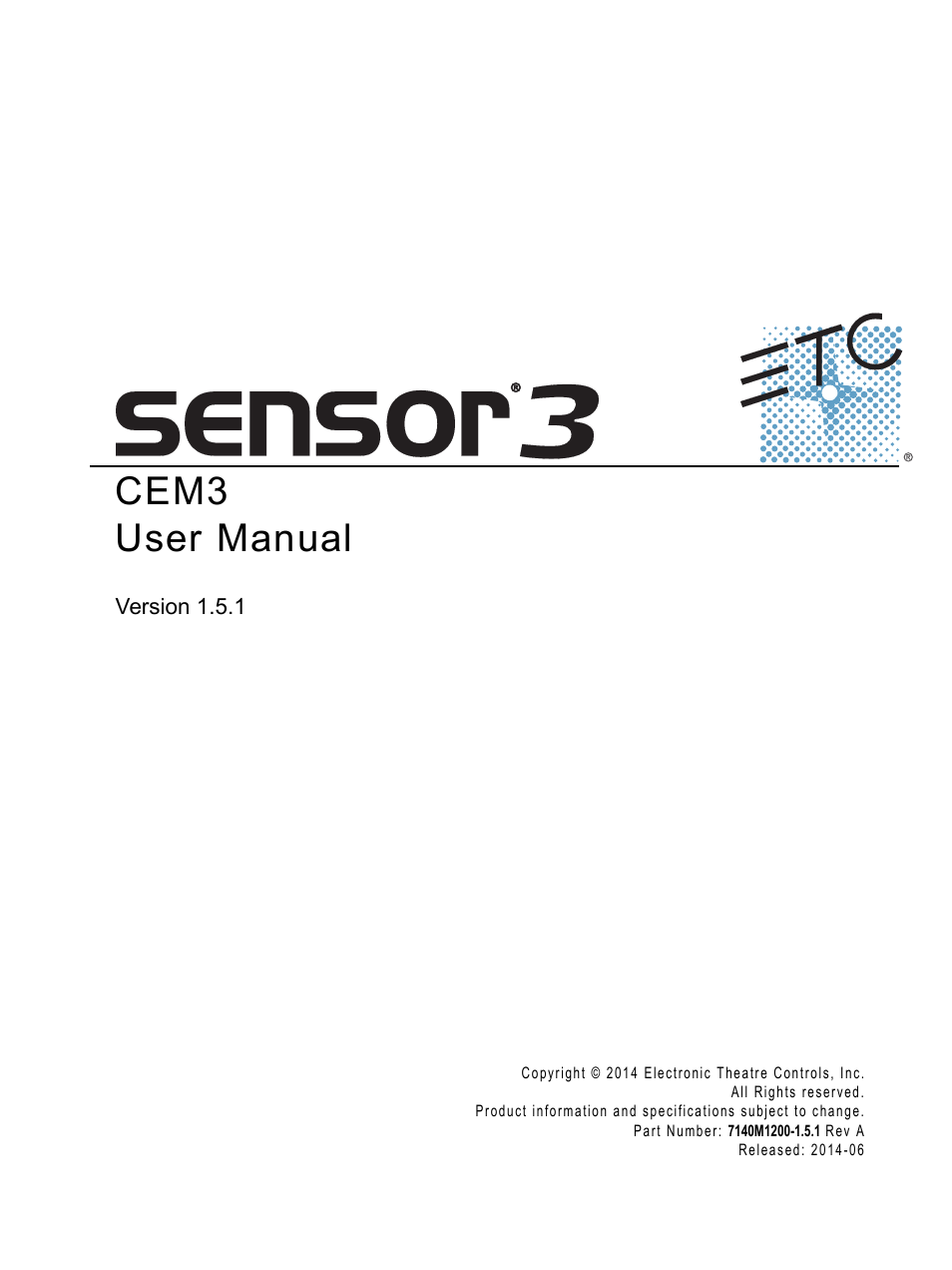 ETC CEM3 v1.5.1 User Manual | 76 pages