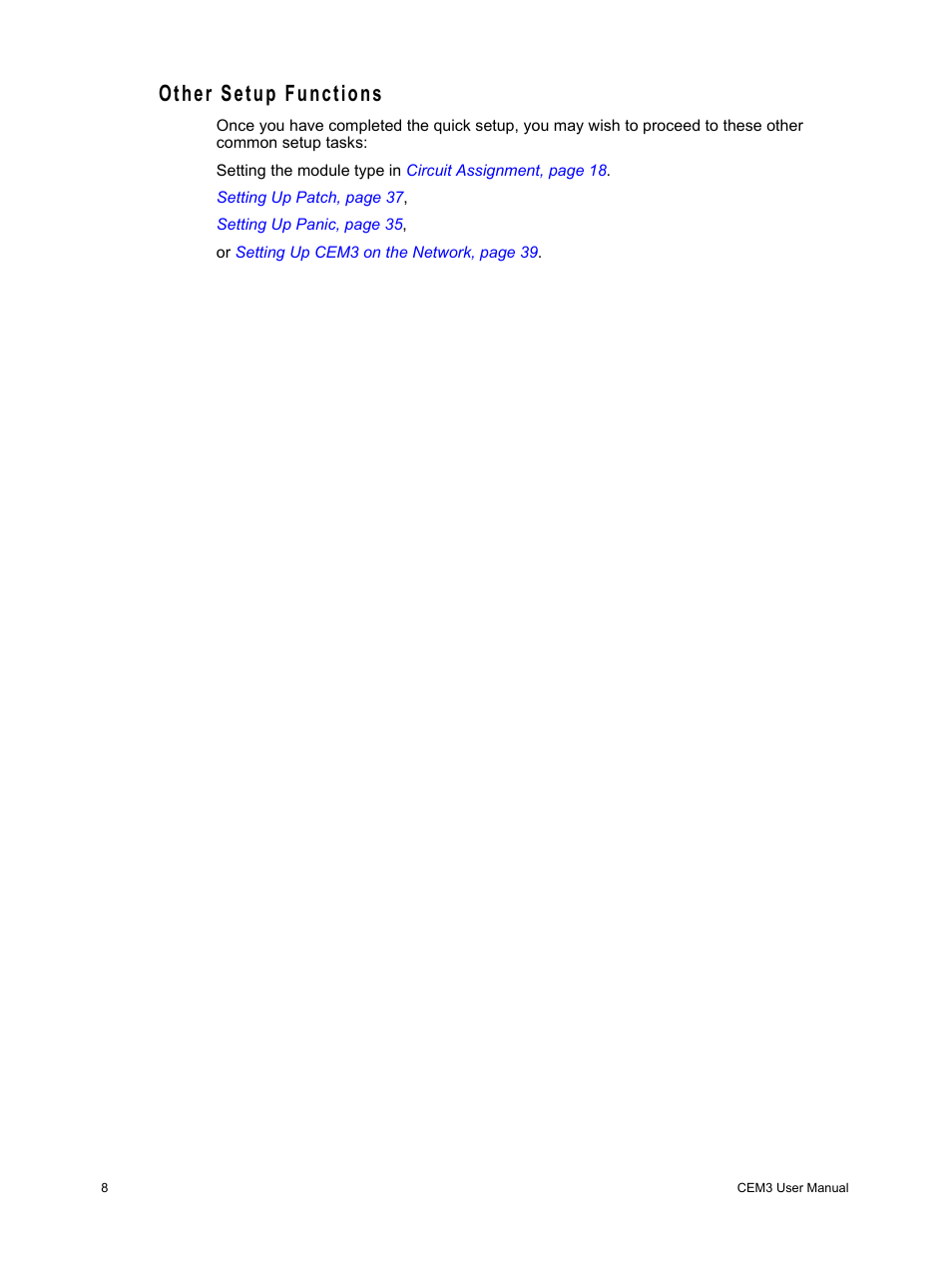 Other setup functions | ETC CEM3 v1.5.1 User Manual | Page 14 / 76