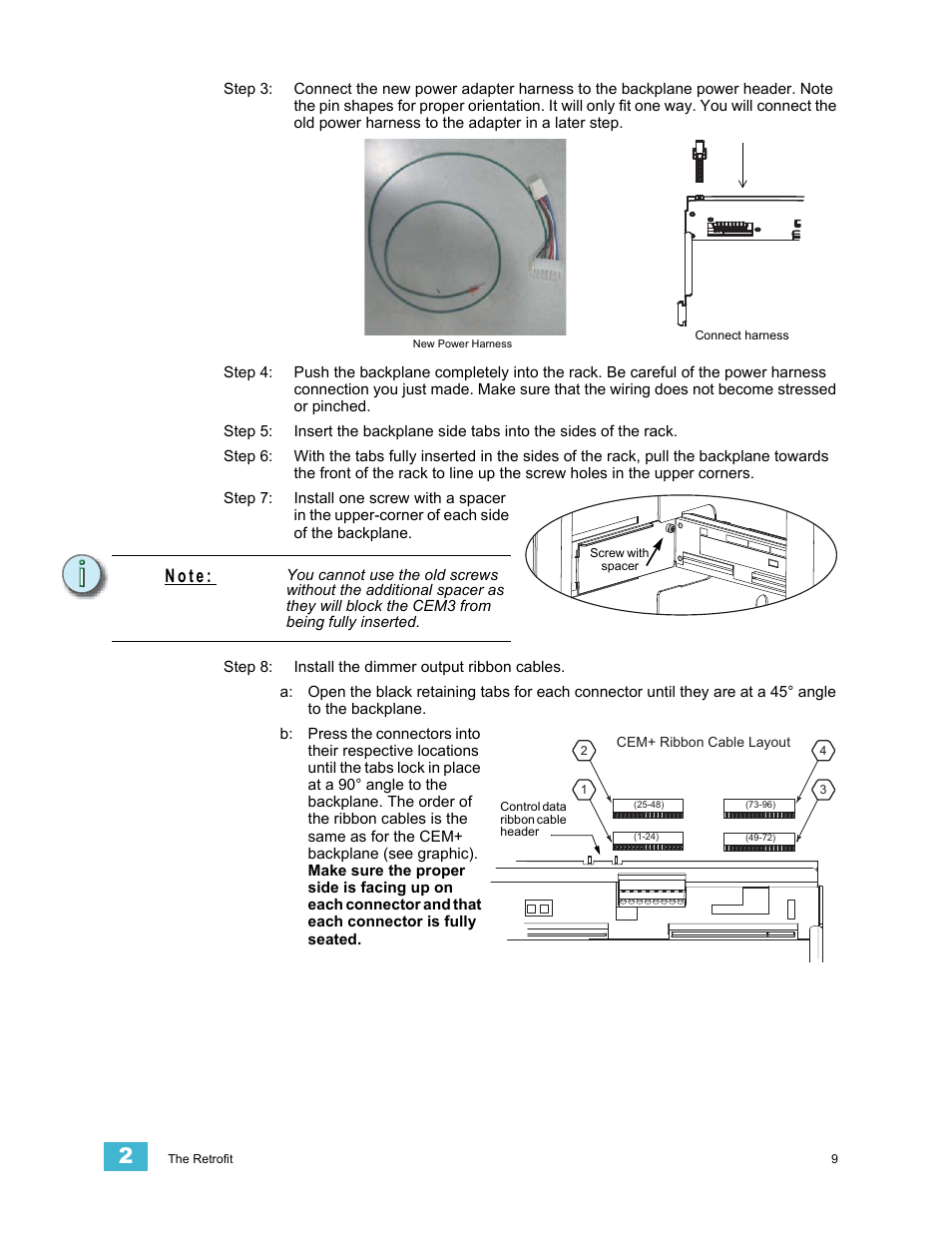 N o t e | ETC Sensor+ Touring Rack CEM+ to CEM3 Retrofit User Manual | Page 11 / 20