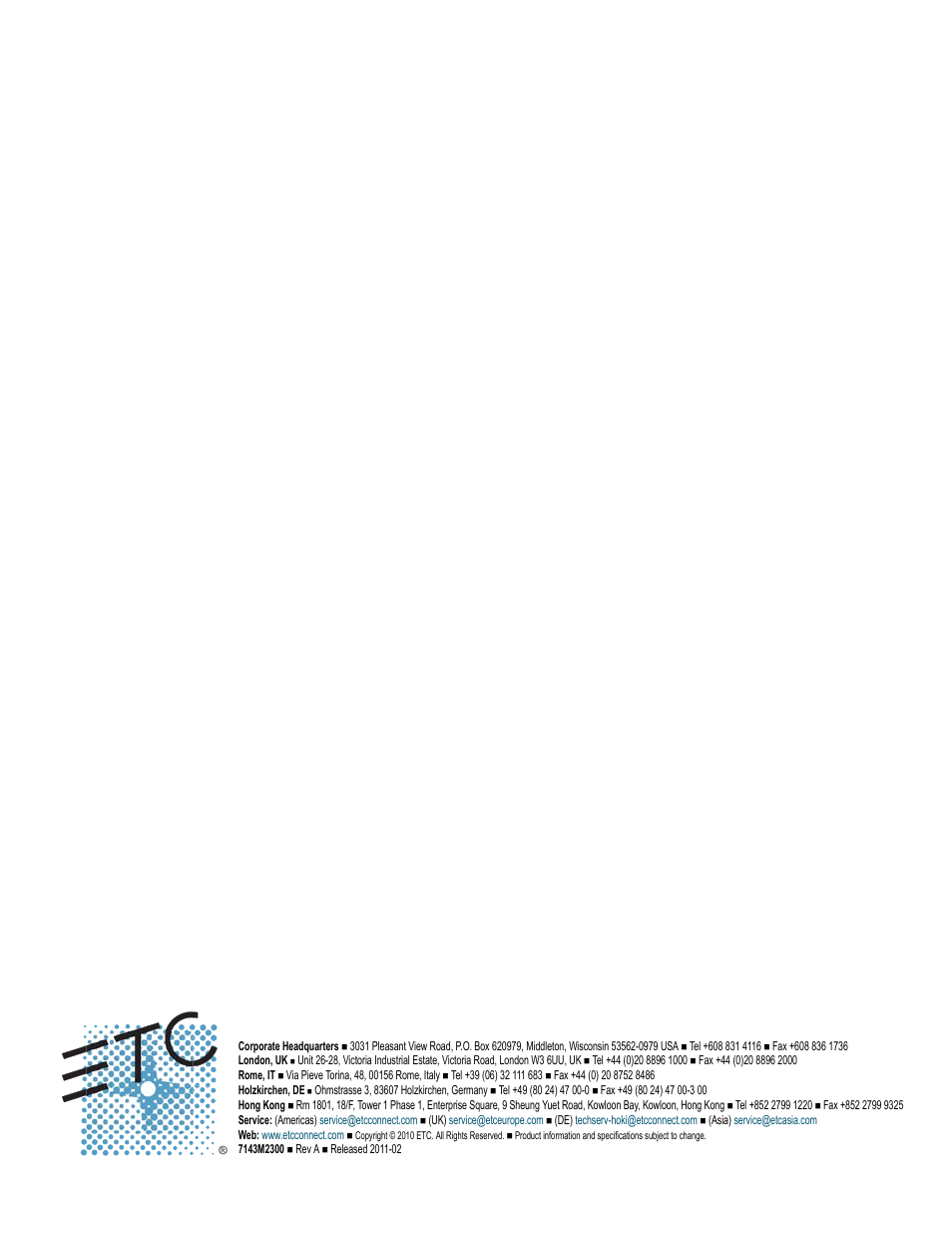 ETC Sensor+ Touring Rack CEM+ to CEM3 Retrofit User Manual | Page 20 / 20